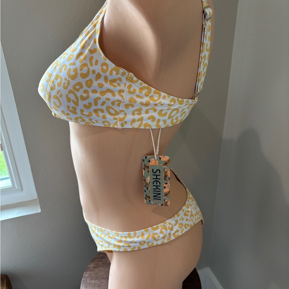 Leopard Print Bikini Set - Yellow - image 4
